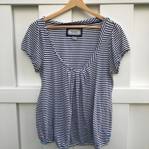 American Eagle nautical stripe short sleeve top